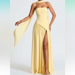 Elegant Yellow Evening Gown